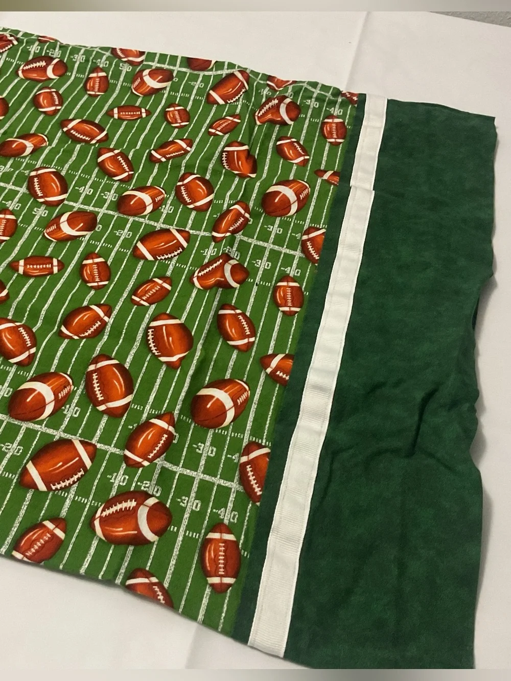 Green Football Field Standard Pillow Case Youth Boys Sports Bed Bedroom Decor